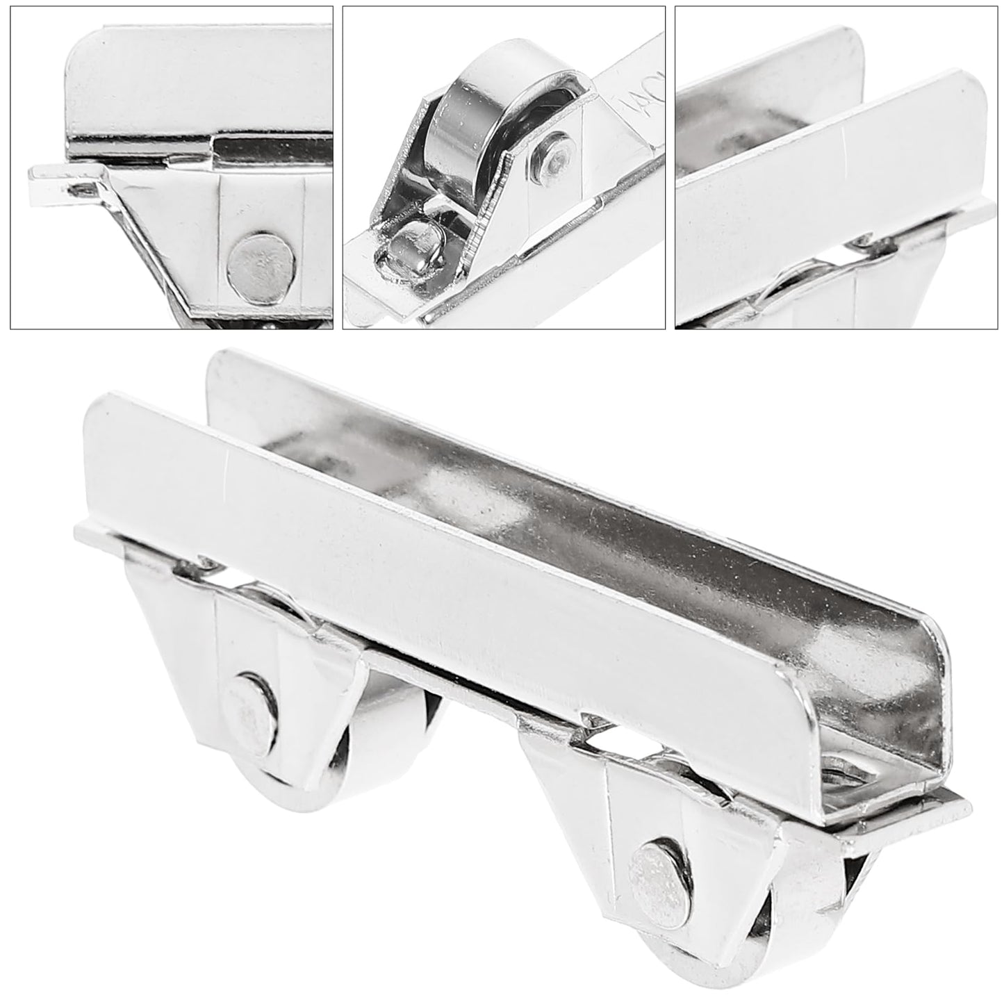 Angoily Showcase Window Roller, 10Pcs Sliding Door Rollers Replacement for 5-6mm Thick, Stainless Steel Mini Sliding Screen Door Wheels 7.0mm Pulley Clamp for Wardrobe Cupboard Closet