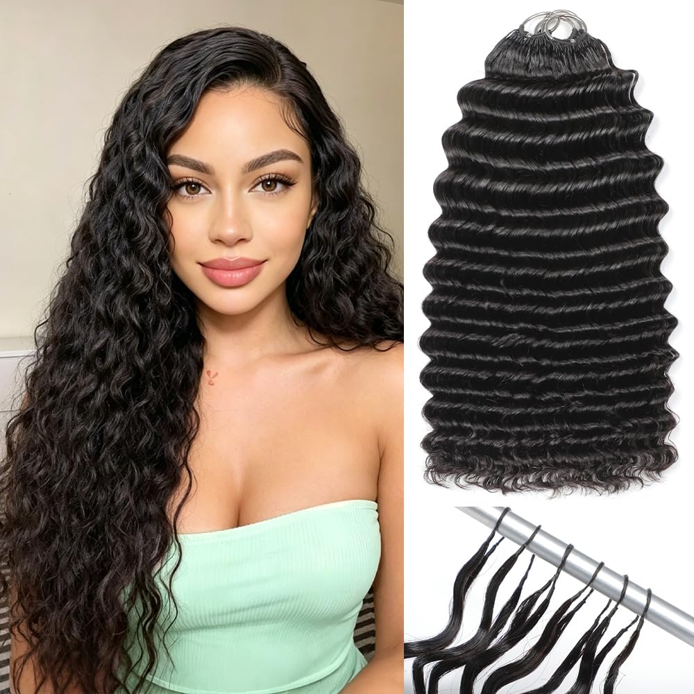 Miracle Knots Crochet Hair - 18 Inch Deep Wave Human Hair for Black Women | 125g, 100 Strands, Reusable