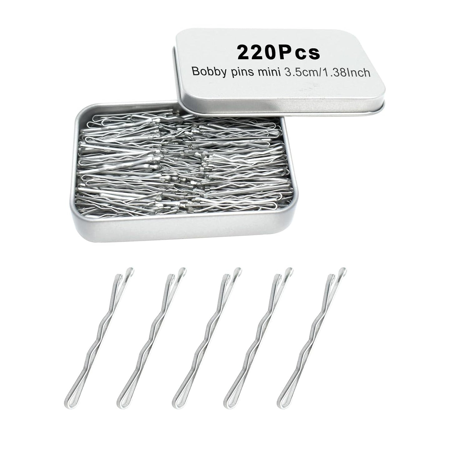 Bobby Pins - 330 Count Brown Hair Pins in Cute Box | Premium 2.2 Inch for Kids, Girls & Women