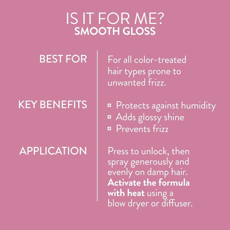 Pureology Smooth Gloss Silkmorphose Spray - Heat-Activated Frizz Control & Shine Treatment for Color-Treated Hair | Vegan Formula