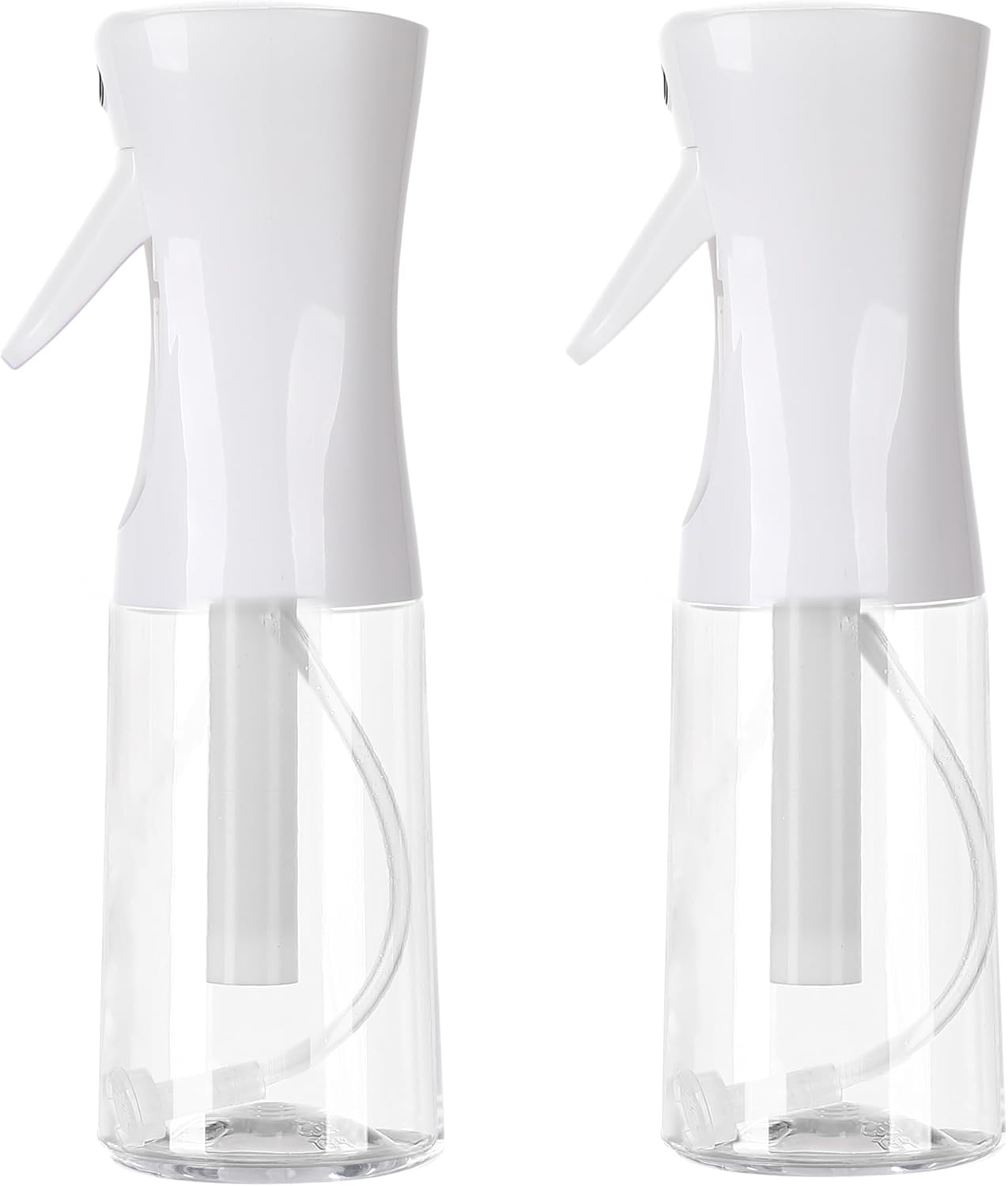 Continuous Spray Bottles for Hair | 200ml Reusable Black Bottles for Hair Care, Plants & Cleaning (2-Pack)