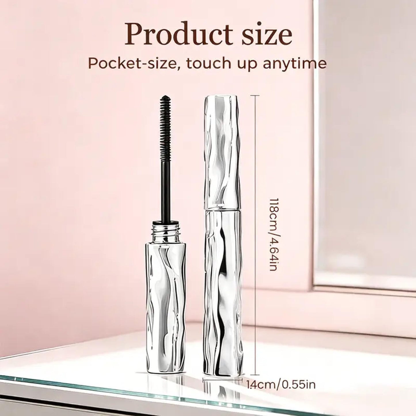 Dulorantocosh Waterproof Fibre Mascara, Volume & Length Without Clumping, Tubular Eyelash Primer with Metal Wand, Curling Eyelash Iron Mascara, Natural and Smudge-Proof (1 pcs)