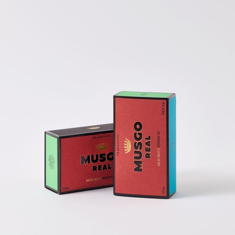 Claus Porto - Musgo Real Eau de Toilette Discovery Set | 5 Fragrances: Alto Mar, Puro Sangue, 1887, Classico 22, Black Edition | Irresistible, Traditional, Sophisticated (2mL each)