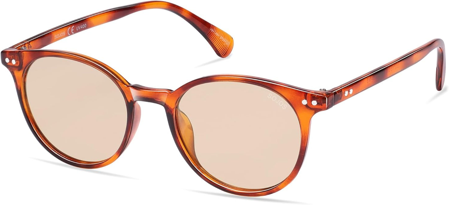 SOJOS Small Round Polarized Sunglasses for Women & Men - Vintage UV400 Protection