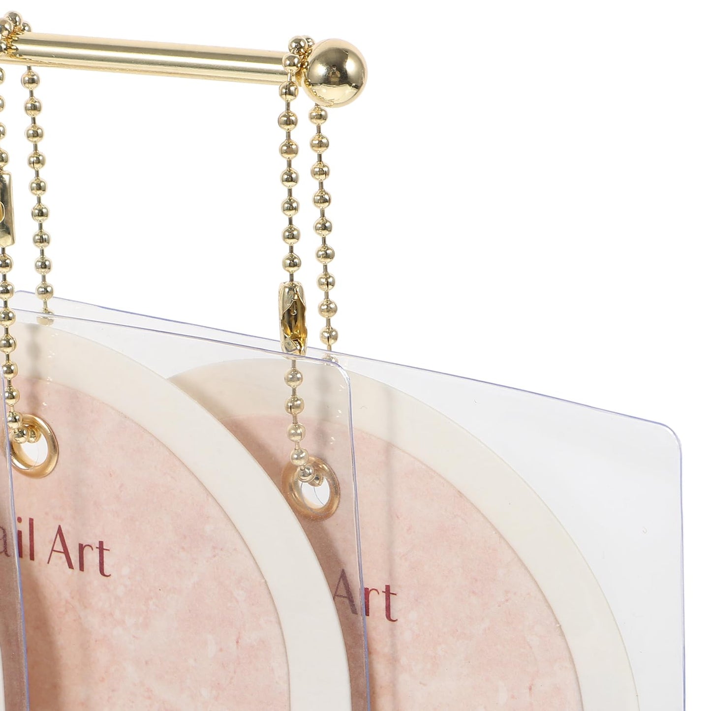 NOLITOY Nail Art Display Cards with Stand Fake Nail Display Holder for Press on Nails 5 Cards with Chains and Bags T-Shaped Rack for Salon Art Supplies