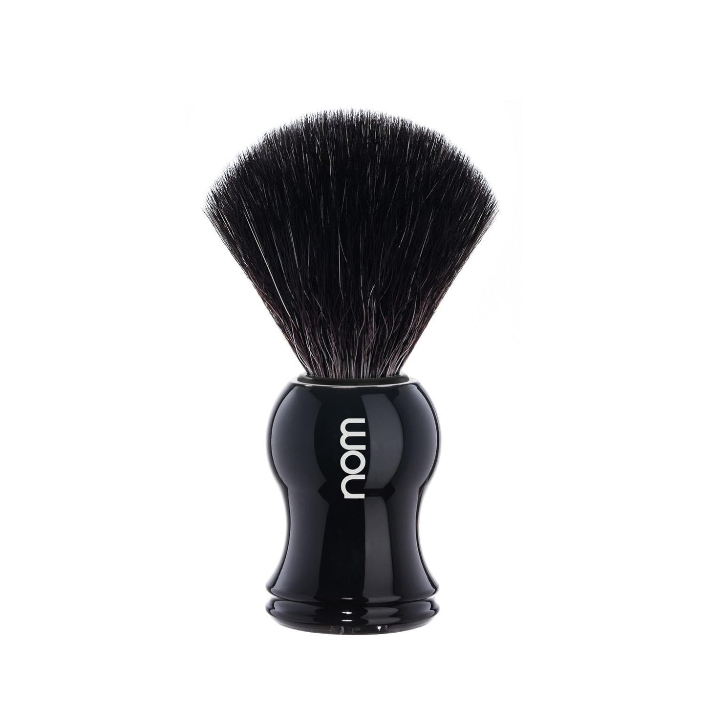 NOM Gustav Shaving Brush | Vegan Shave Brush for Shaving soaps and creams | sustainable eco-friendly and reusable |Exfoliating Shaving Brush | Black handle