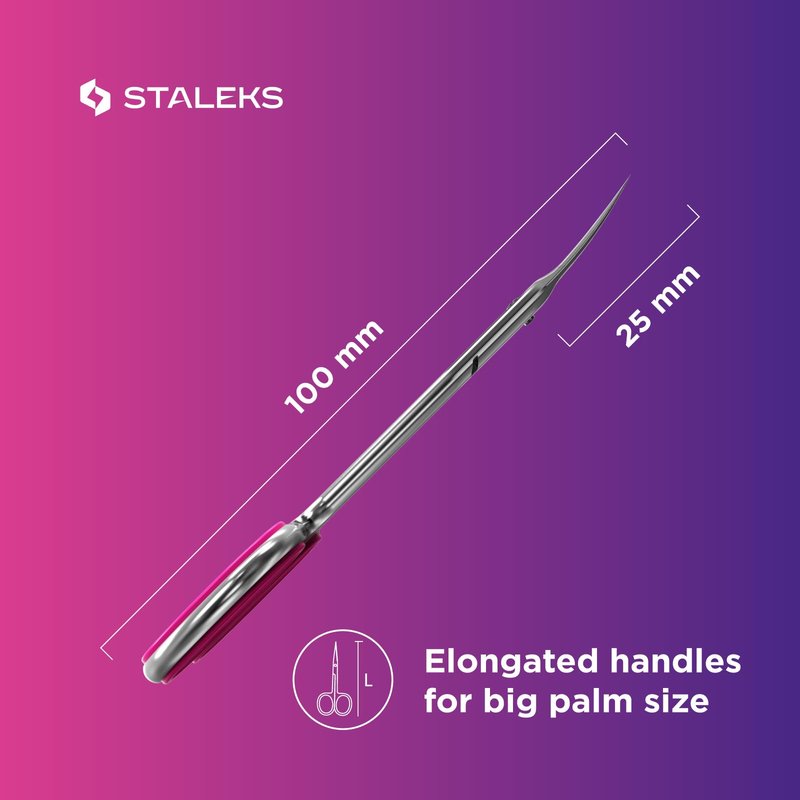 Staleks Professional Cuticle Scissors – Manicure Scissors, Stainless Steel, Extra Fine Curved Blades Smart 40 Type 3 SS-40/3