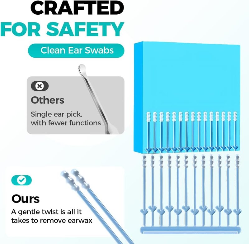 Reusable Sticky Ear Cleaning Sticks - Soft Gentle Adhesive Ear Wax Removal Tools | 24 Pack
