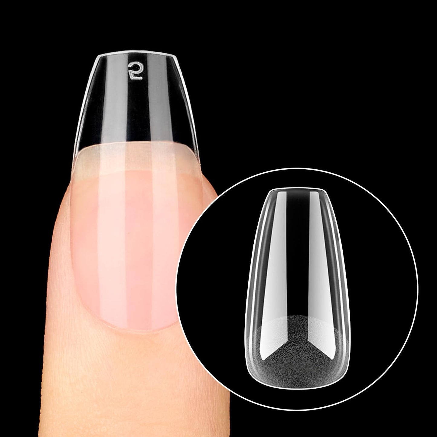 Beetles Gel Nail Tips Short Coffin 576 PCS Half Matte Pre-Shape Fake Nails 12 Sizes Full Cover Acrylic False Nails Extension DIY Manicure Gifts for Women