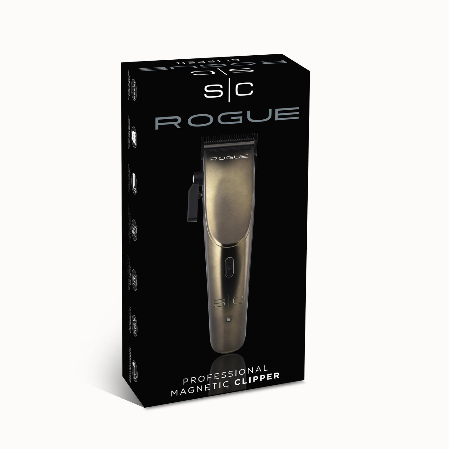 Stylecraft Rogue Professional 9V Microchipped Magnetic Motor Cordless Hair Clipper, 5 Guards, Matte Gunmetal