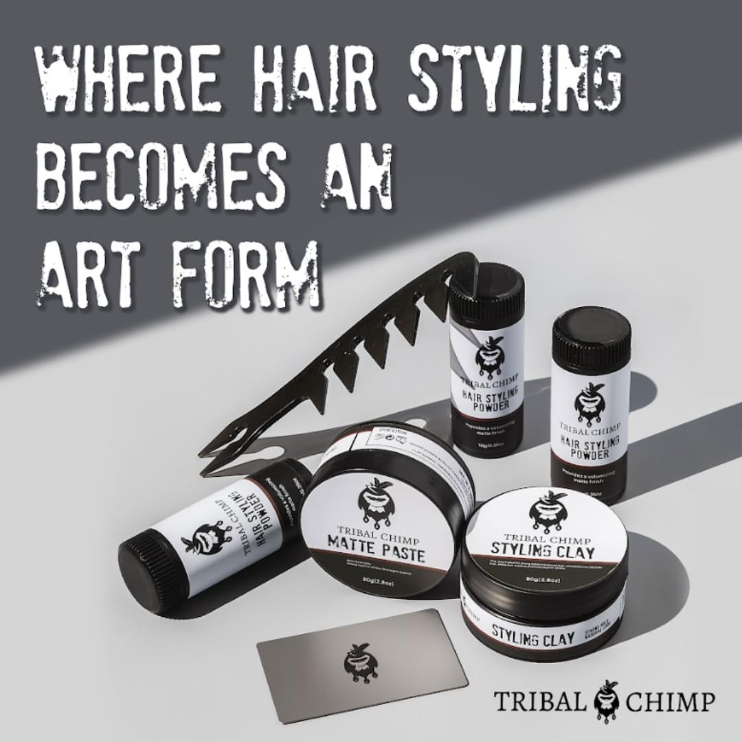 Tribal Chimp Hair Styling Powder for Men & Women – Hair Volumizer & Texture Powder for All Hair Types with Matte Finish – 24H Invisible Hold, Adds Volume & Texture, Non-Sticky and Smells Great