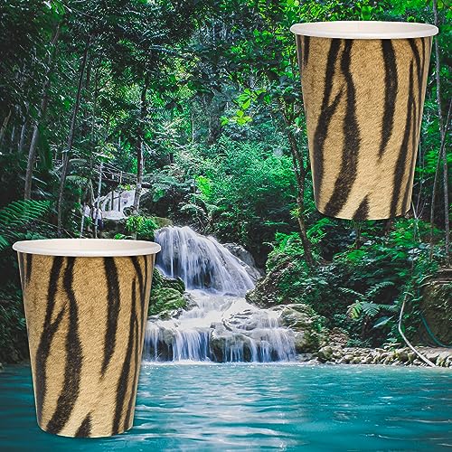 Havercamp Tiger Party Cups - 24 Pack, 12 Oz Heavy Duty Paper Cups