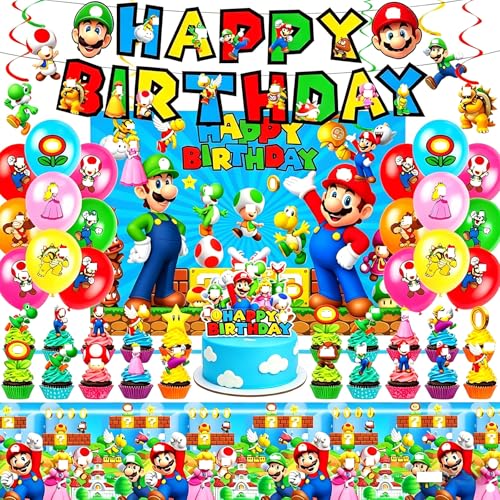 KITCHSTAR 54-Piece Birthday Decorations Set with Balloons & Banner