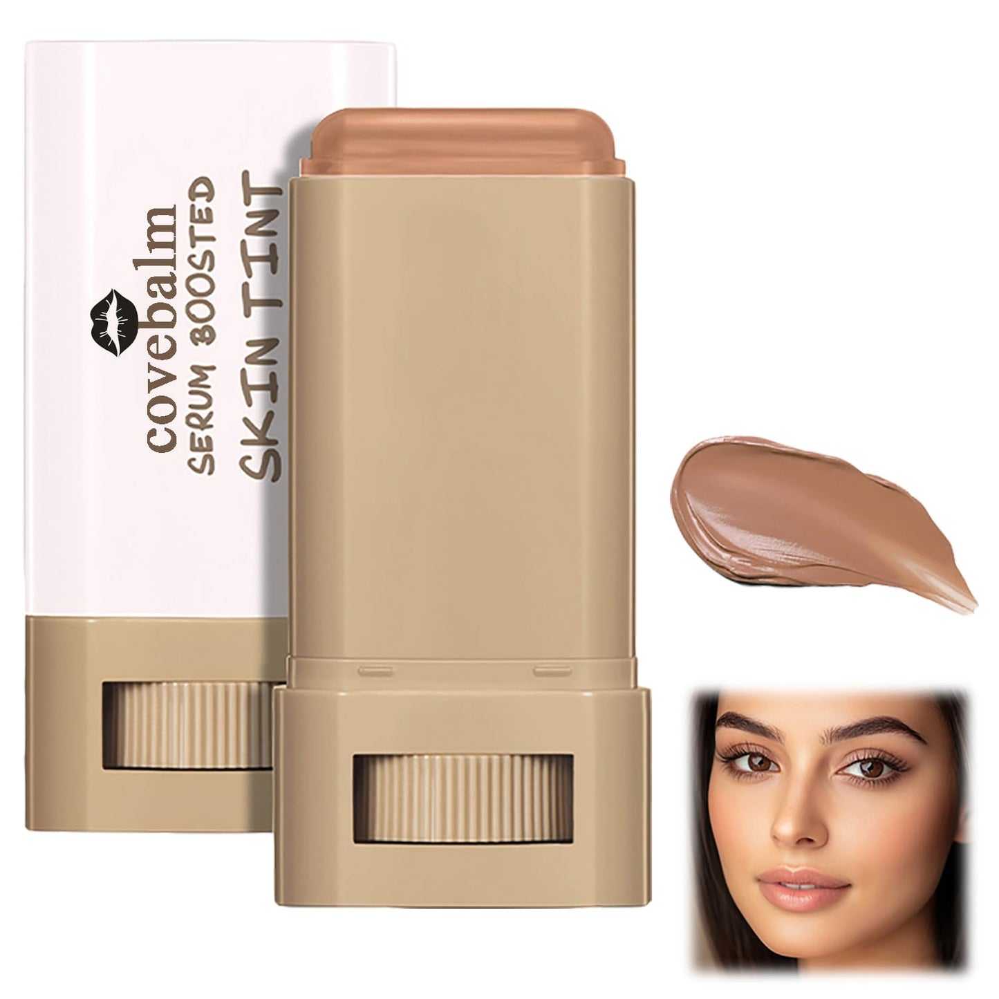 Beauty Skin Tint for Black Women - Full Coverage Foundation Stick | Tinted Moisturizer & Concealer (#02)