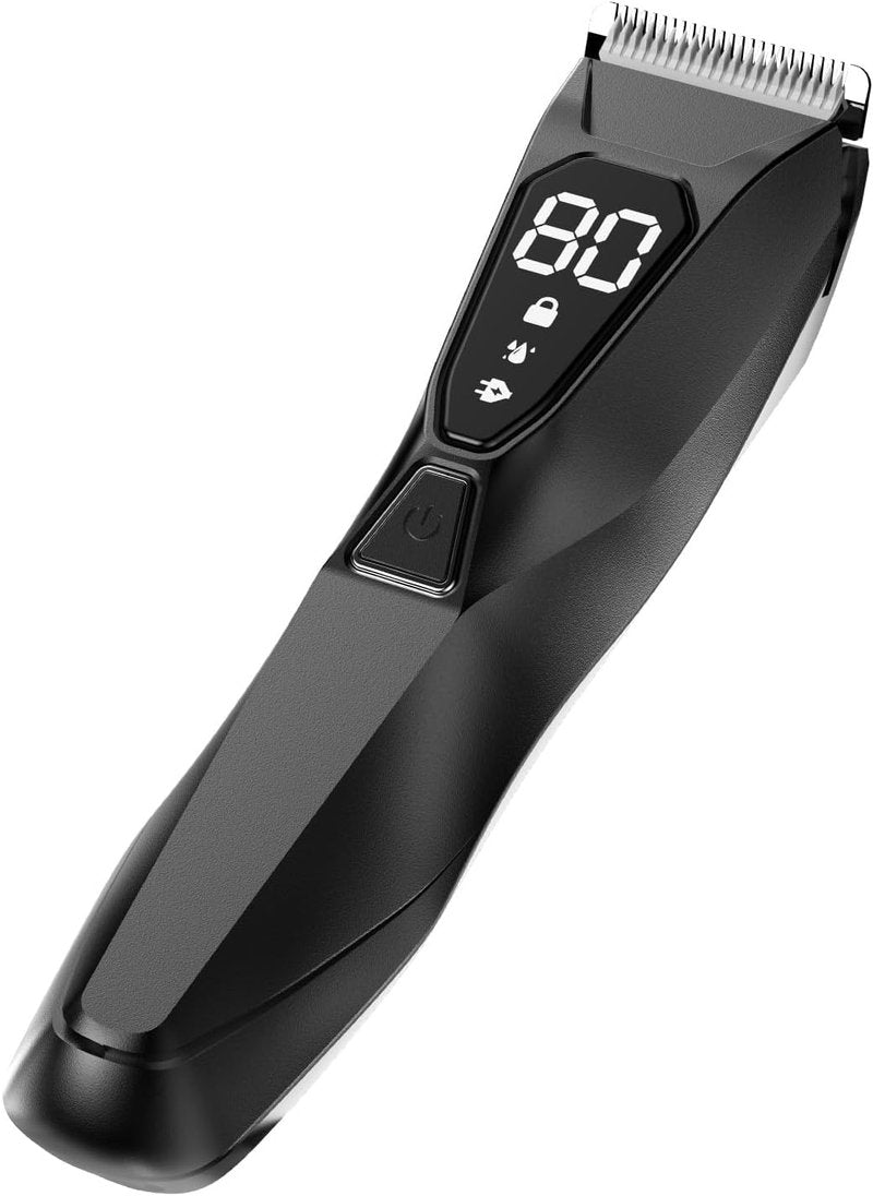 Body Groomers for Men - Pubic Hair Trimmer for Man - Waterproof Wet/Dry Groomer kit for Groin - Electric Ball Shaver with Display & Light