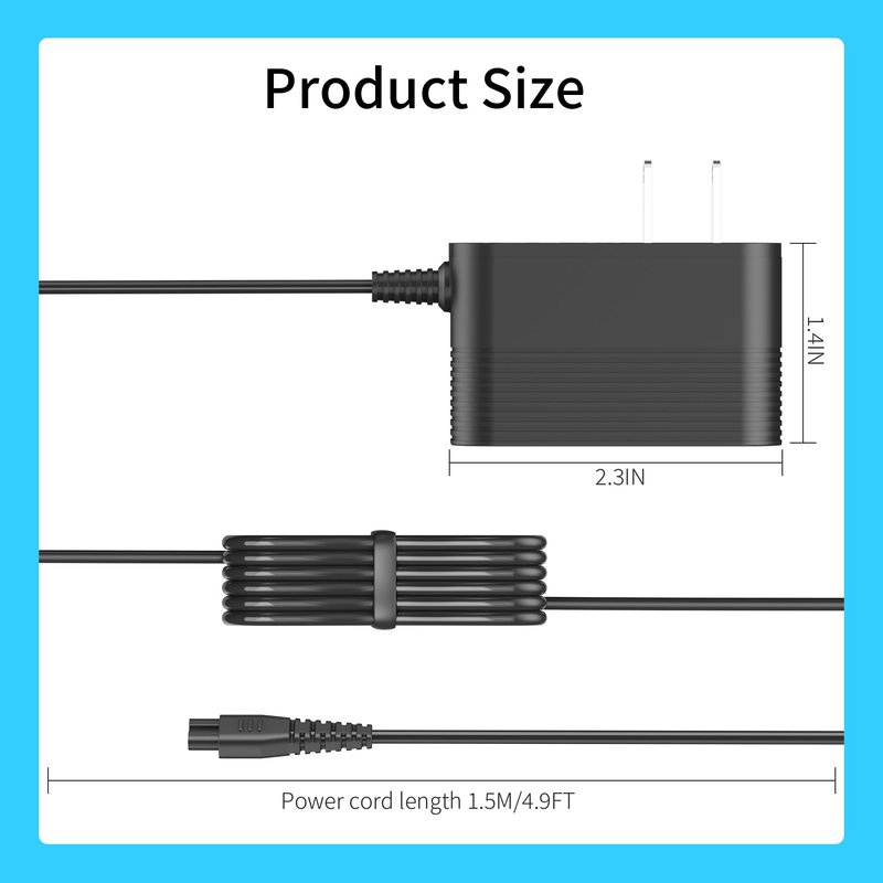 5V Charger for Remington Shaver Compatible with Remington XR7000 XR7120 XR1770-1TV Razor and Wet/Dry Bald Head Shaver Adapter Power Cord
