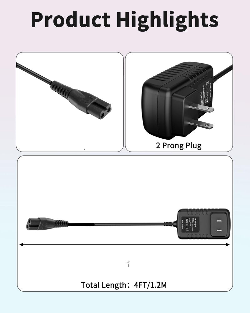 4.5V Adapter Compatible with Andis 73102 Envy Li US Pro LCL 73000 73105 73106 73005 73010 73045 73060 73095 77511 Supra Li 5 LCL-2 73500 73035 Clipper Trimmer SPA045120DU Power Charger