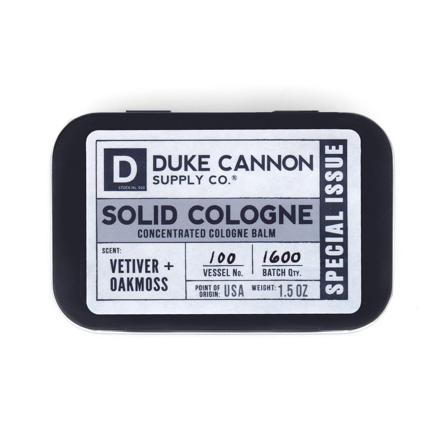 Duke Cannon Solid Cologne for Men - Midnight Swim Scent | Travel-Friendly Balm, 1.5 oz