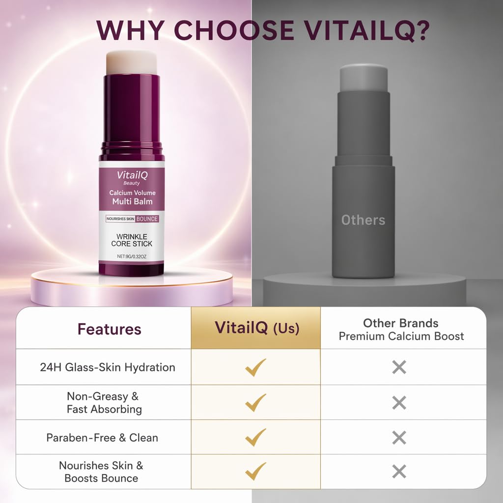 VitailQ Anti-Wrinkle Calcium Balm - Hydrating Face Moisturizer for Eyes, Neck & Face