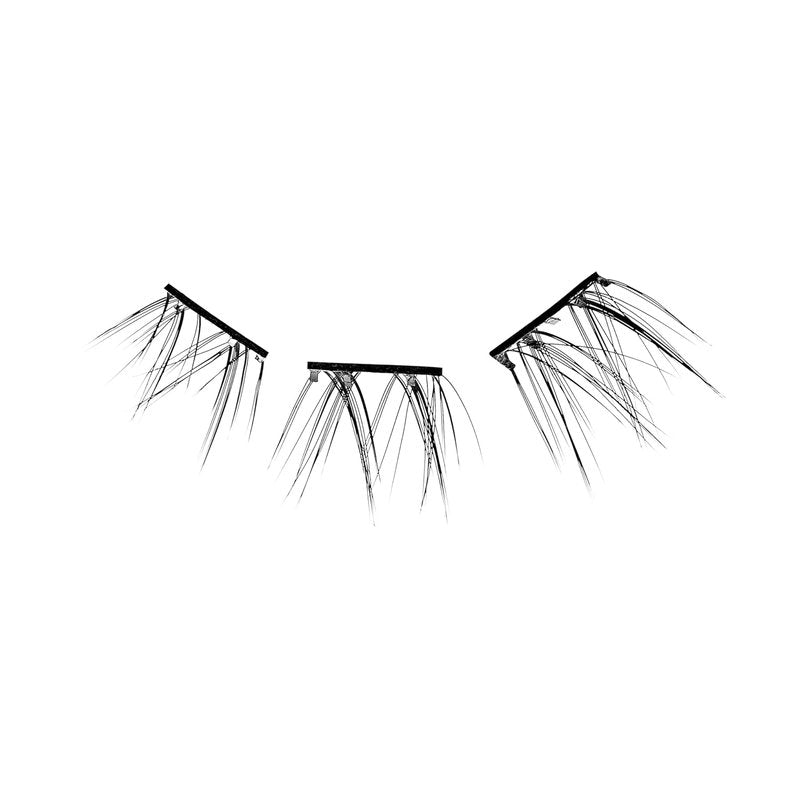 Kiss Impress Falsies Eyelashes - Self-Adhesive Natural Volume Lashes, 12mm-14mm, Black | No Glue Needed, Invisible Band