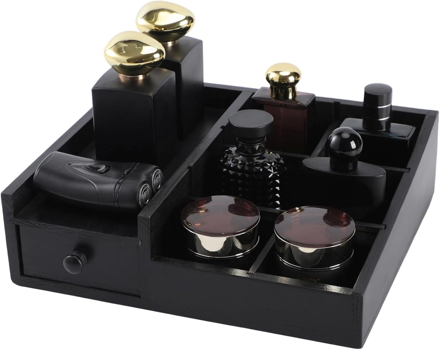 Cologne Organizer for Men - Stylish Perfume Stand with Elegant Design | Bathroom Countertop Decor