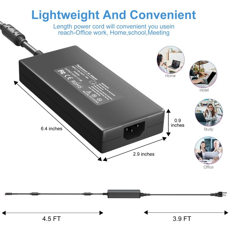 330w Laptop Charger Compatible with Acer Predator Helios 18 16 15 PH18-71 PHN16-71 PH16-71 PH3D15 Acer Nitro 17 16 15 AN17-51 AN17-41 AN16-41 AN515 A20-330P1A PH315-53 54 55 PH317-55 Power Adapter