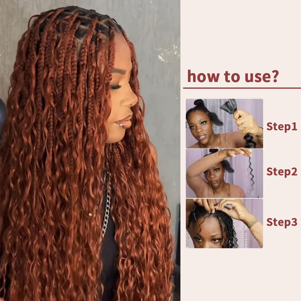 350 Burgundy Boho Human Braiding Hair 120g Curly for Boho Braids Bohemian 100% Human Hair for Braiding Wet and Wave Deep Wave Bulk Human Hair for Boho Knotless Braids No Weft 3 Bundles 16 Inch