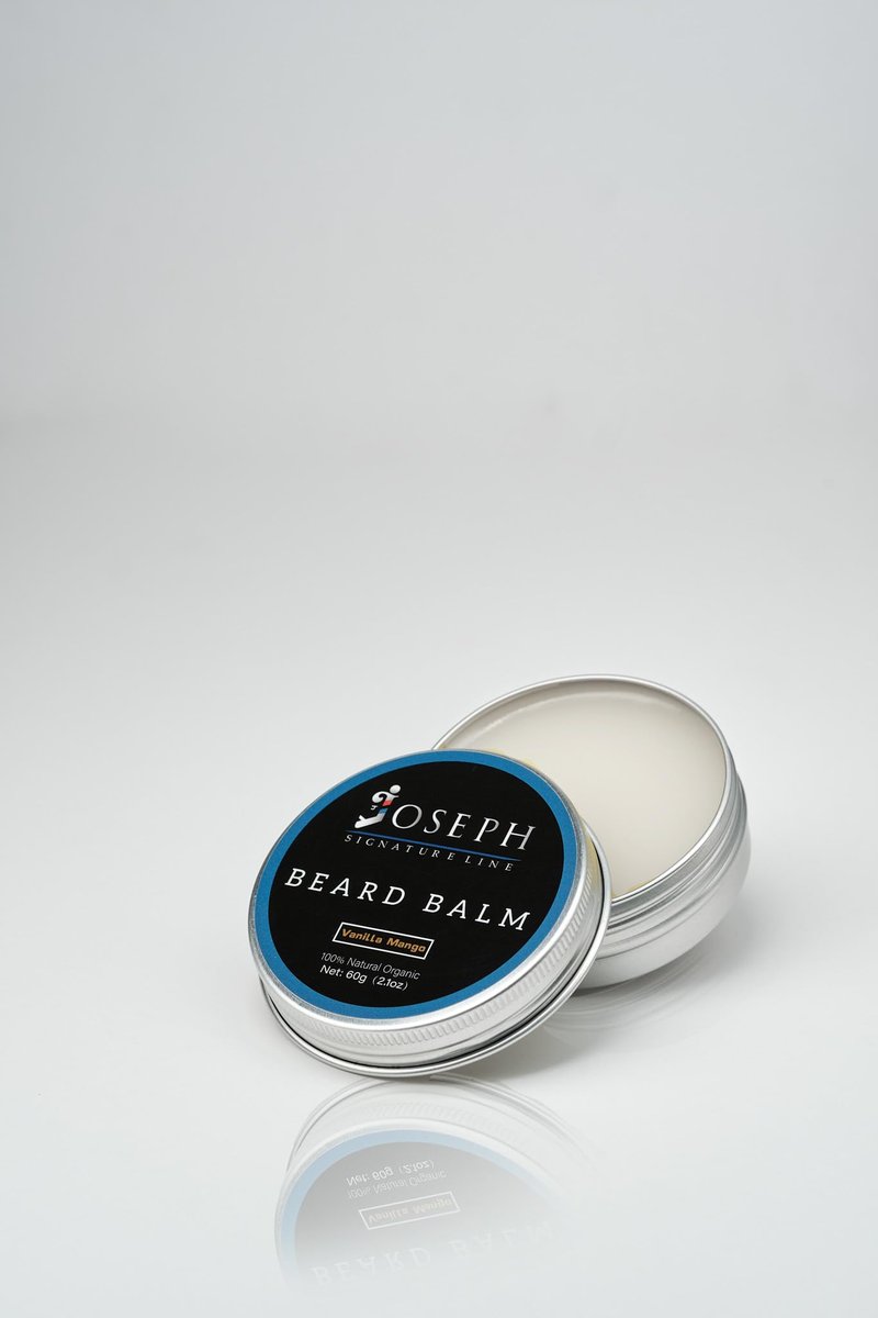 Joseph Signature Line Beard Balm for Men - Beard Growth Balm with Beeswax & Olive Oil - Moisturizing, Hydrating and Softening Cream - Vanilla Mango Scent - 2 oz
