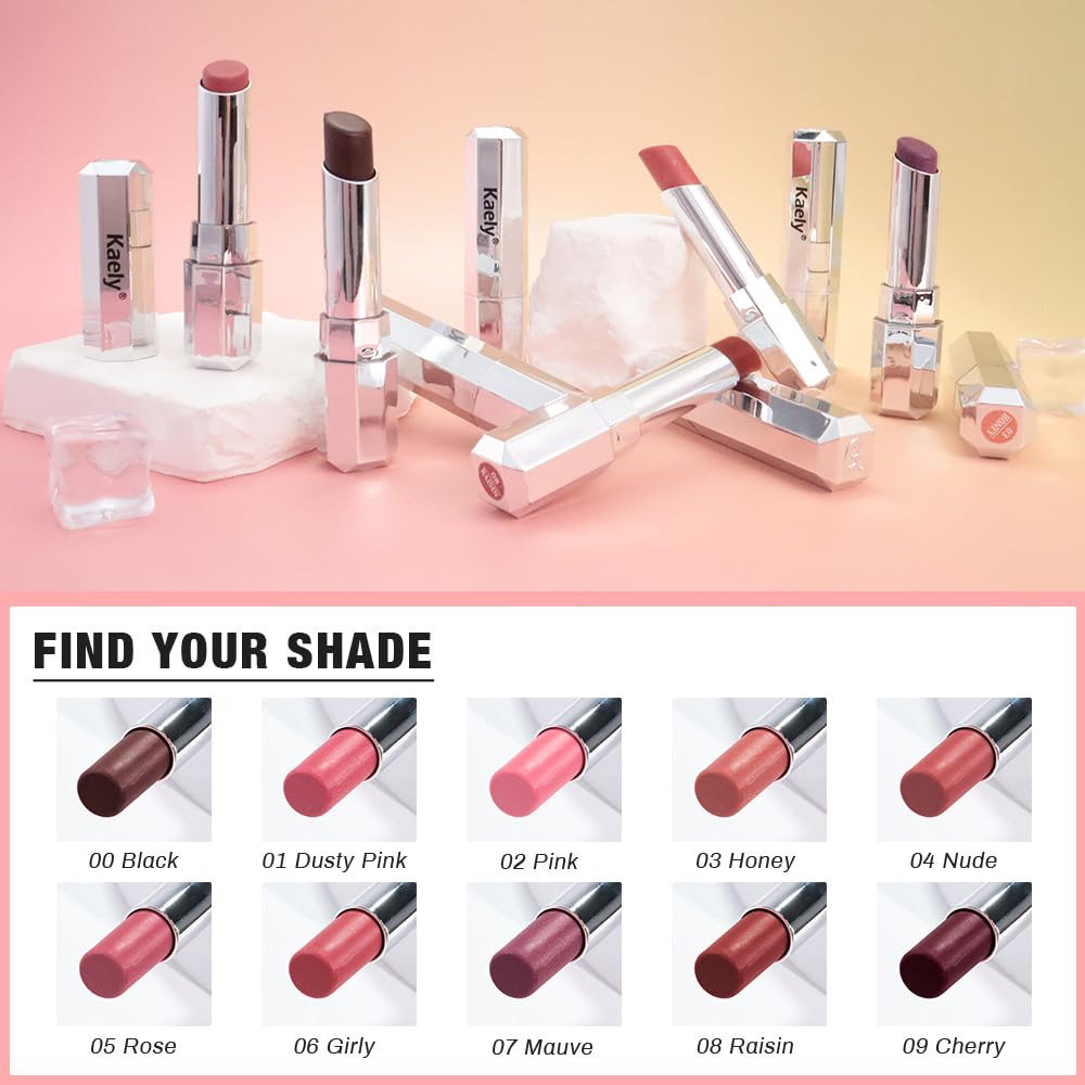 Kaely Raisin Honey Lipstick Tinted Lip Balm, Hydrating Shine Lipstick for Women Dry Lips, Moisturizing Nourishing Glossy Lip Gloss Stain Makeup, Sheer Lightweight, Vegan & Cruelty-Free, 08
