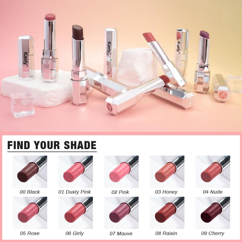 Kaely Raisin Honey Lipstick Tinted Lip Balm, Hydrating Shine Lipstick for Women Dry Lips, Moisturizing Nourishing Glossy Lip Gloss Stain Makeup, Sheer Lightweight, Vegan & Cruelty-Free, 08