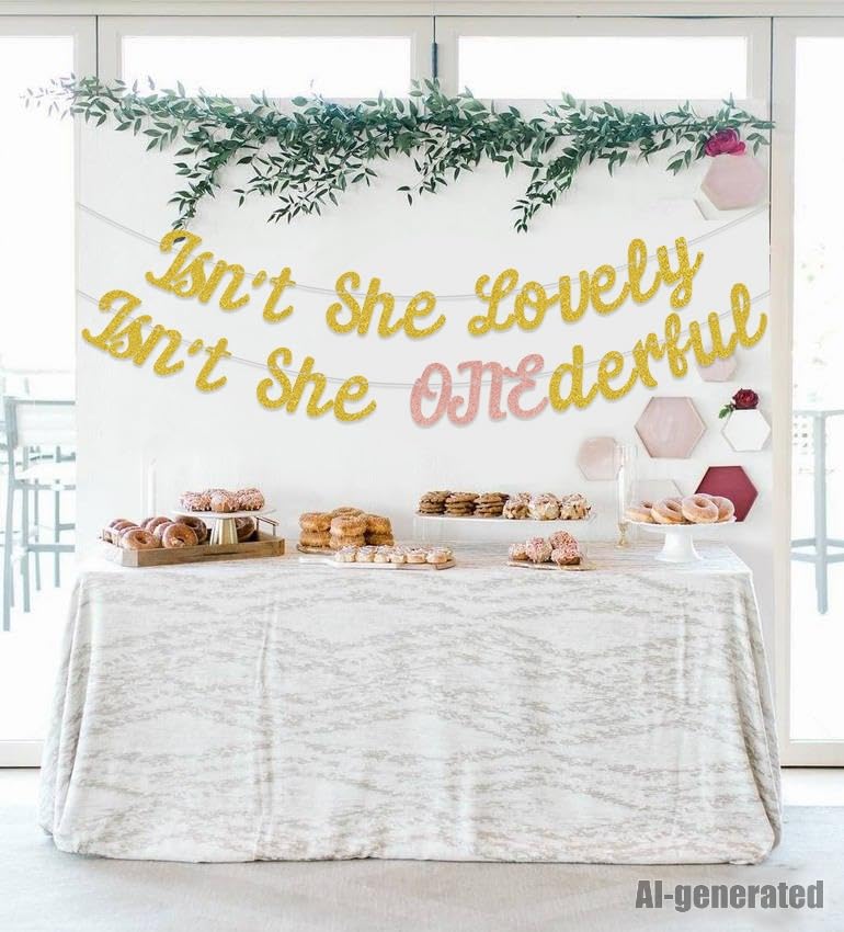 Isn't She Lovely ONEderful Banner | 1st Birthday Decorations