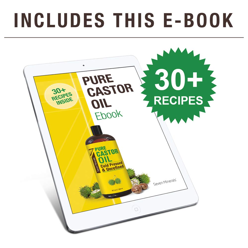 Pure Cold Pressed Castor Oil - 32 oz Unrefined & Hexane-Free | Boost Hair Growth, Thicker Eyelashes & Skin Healing
