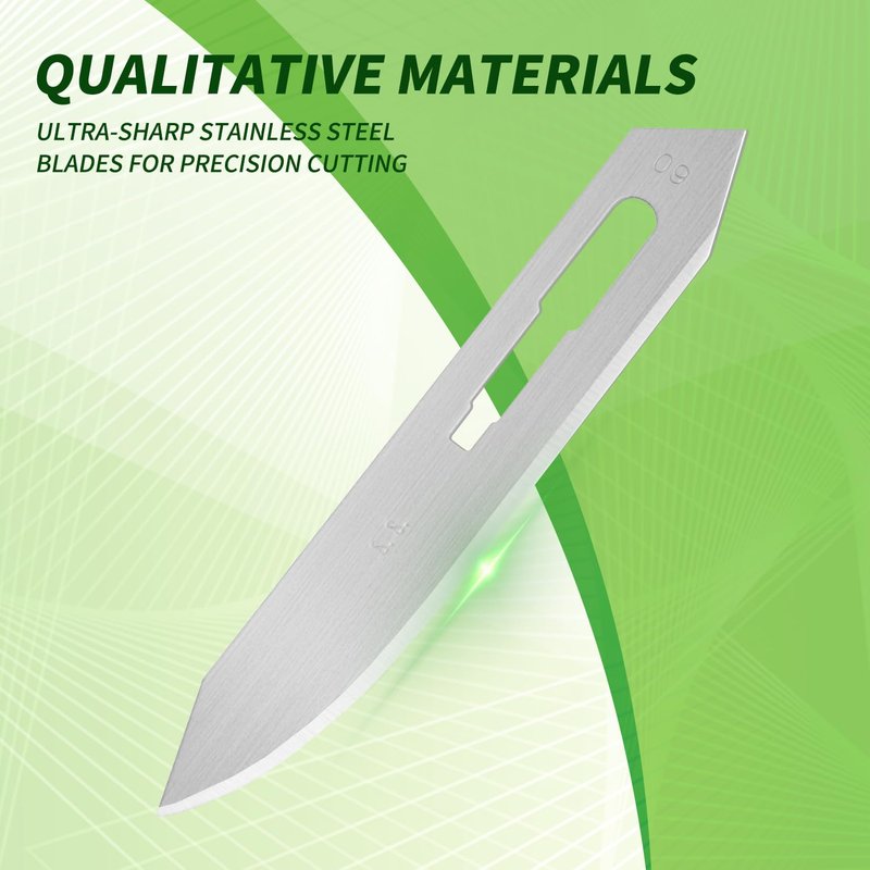 20pcs #60 Scalpel Blades Stainless Steel Replacement Blades Utility Knife Blade for Knives