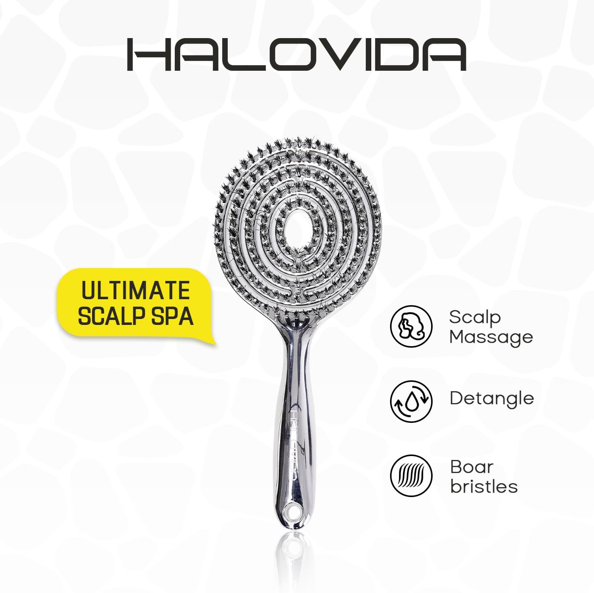 HALOVIDA Hair Brush - Double Layer Boar Bristle & Nylon Detangler for Smooth, Frizz-Free Hair | Scalp Massage Cushion