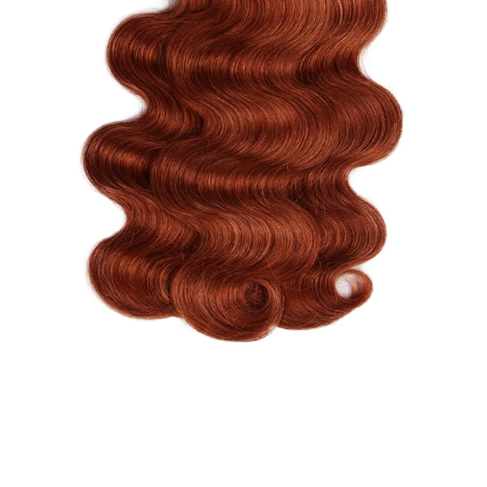 Color 33 Body Wave Bundles Human Hair Auburn Bundles 20 22 24 Inch Double Weft Copper Red Body Wave Bundle Huxowax Peruvian Virgin Soft And Silky Remy Hair Extensions 150g