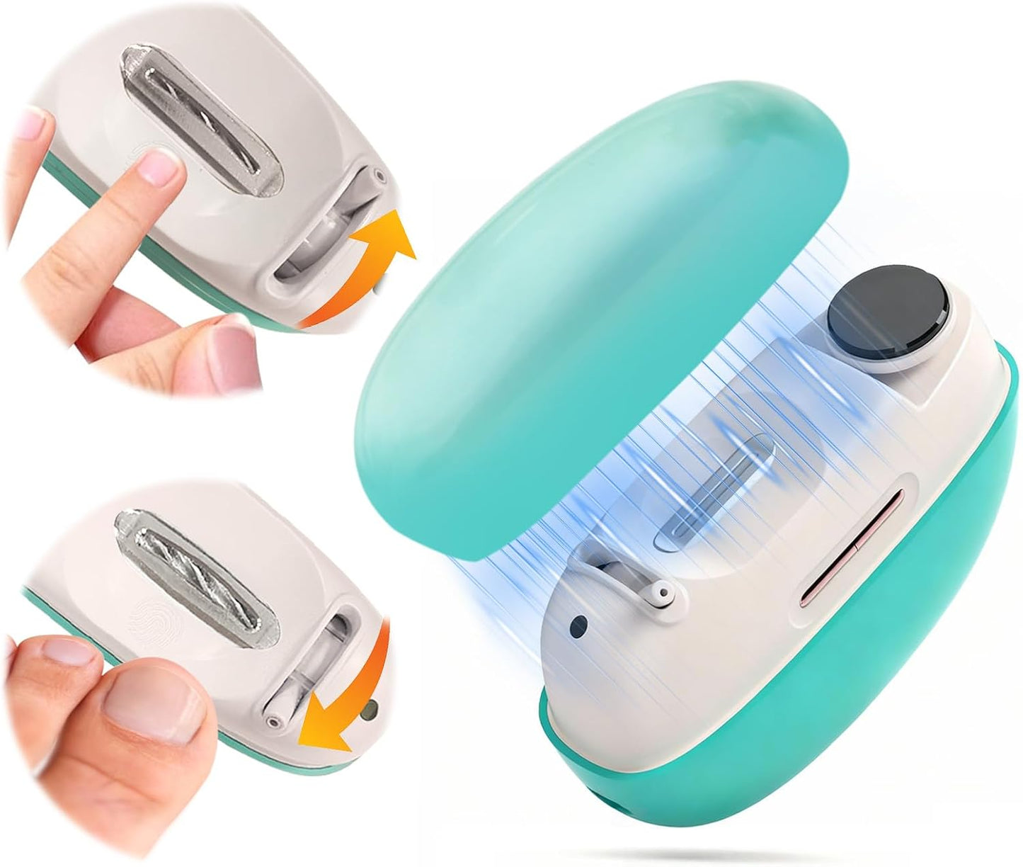 Electric Nail Clipper - Adjustable Blade for Thick & Thin Nails | Automatic Trimmer for Seniors, Adults & Babies (White)