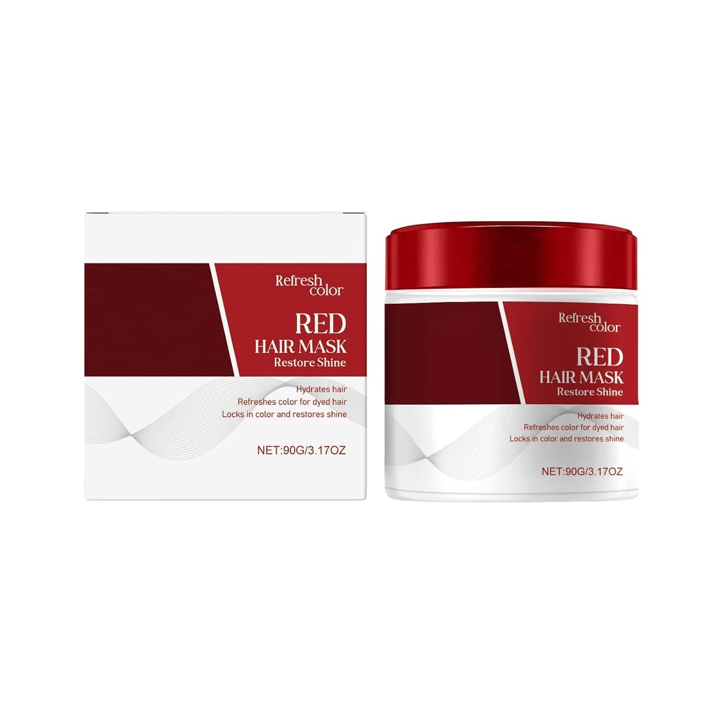 Red Hair Mask - Collagen & Argan Oil Moisturizing Treatment for Dry, Color-Treated Hair | 90g / 3.17 oz