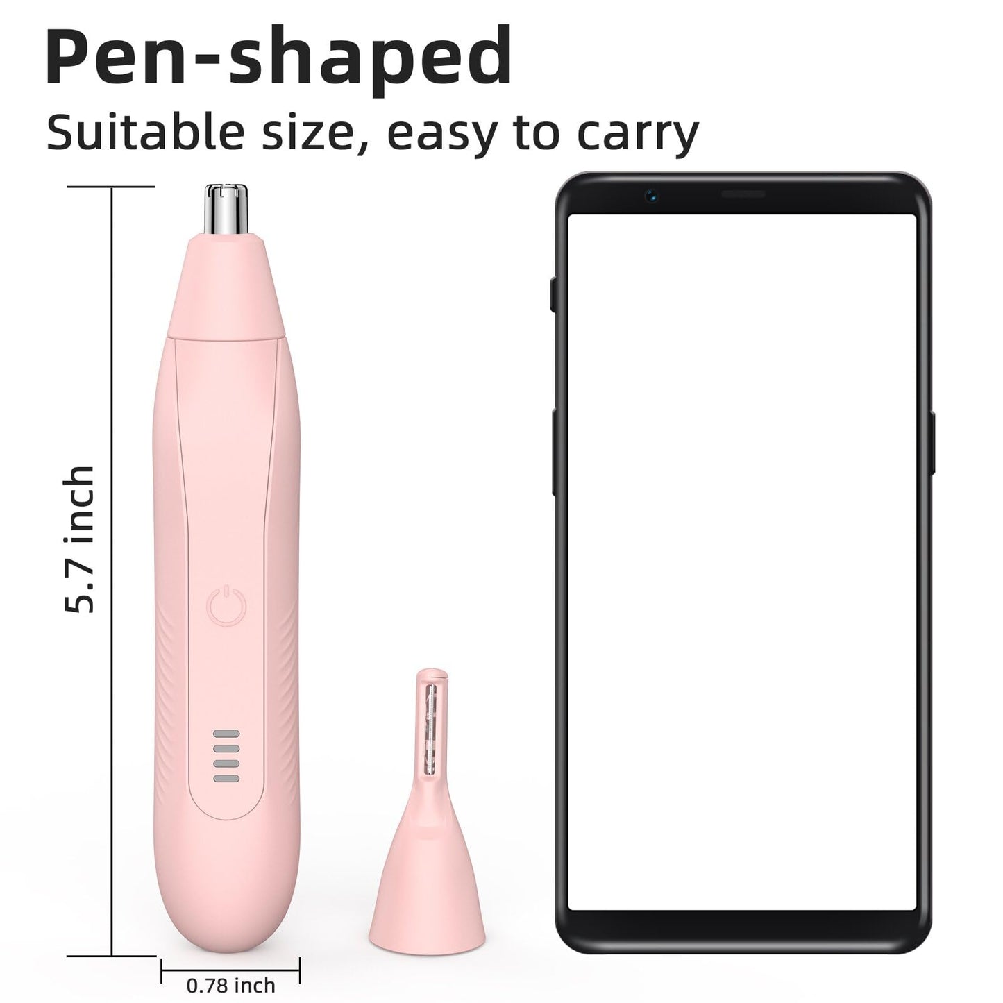 Setonia Ear and Nose Hair Trimmer for Men Women, Eyebrow and Facial Hair Trimmer with Powerful Motor and Dual-Edge Blades Rechargeable Painless 2 in 1 Metal Trimming Tool (Gold)