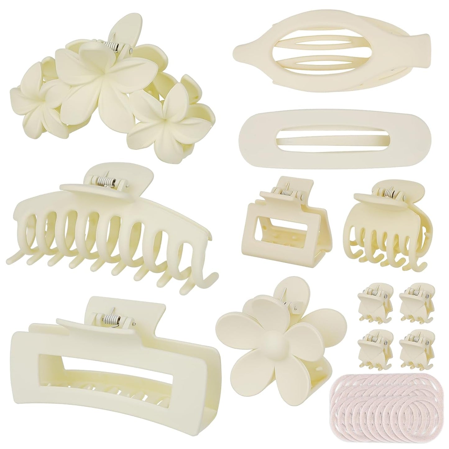 Hair Clips for Women - Non-Slip Strong Hold Jaw Claw Clips Set | 12-Pack for Thin, Thick & Curly Hair (Black)