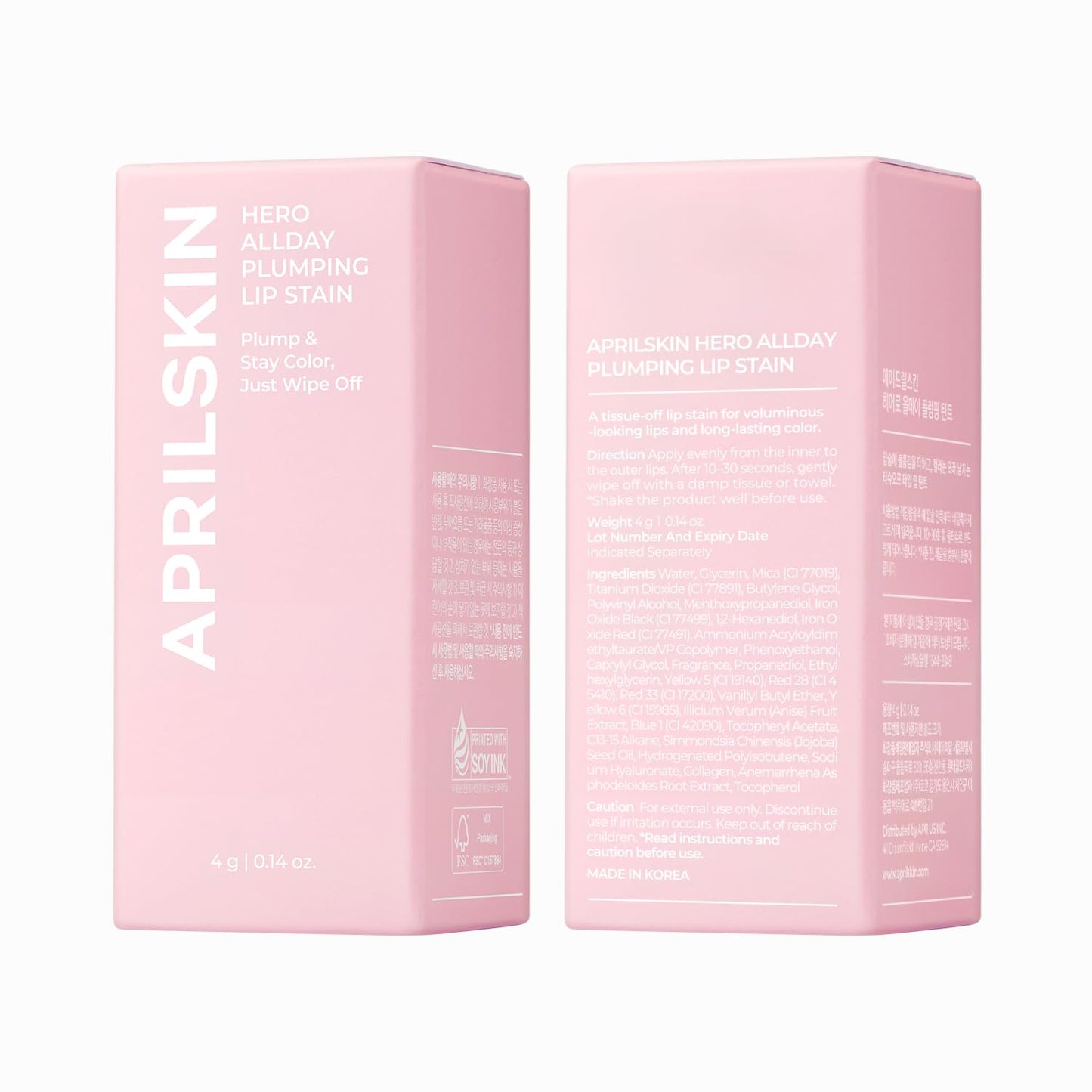 Hero All Day Plumping Lip Stain - 24H Long-Lasting, Smudge-Proof Tint | Natural Rose | 0.14oz