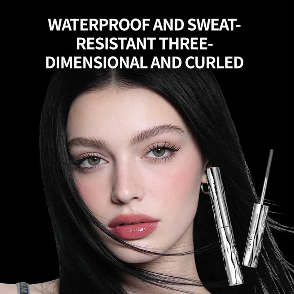 Metal Wand Mascara - Waterproof & Smudge-Proof 3D Curling Formula | Buildable, Washable, Clump-Free Lashes in Black