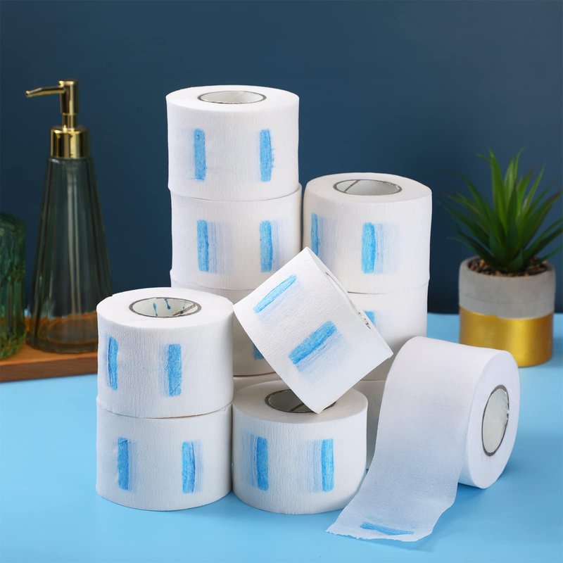 Yilloog 1000 Strips 10 Rolls Disposable Barber Paper Haircutting Neck Strips Hairdressing Stretchy Neck Band Neck Paper Tissue for Barber Hair Cutting Styling Salon Accessories Supplies