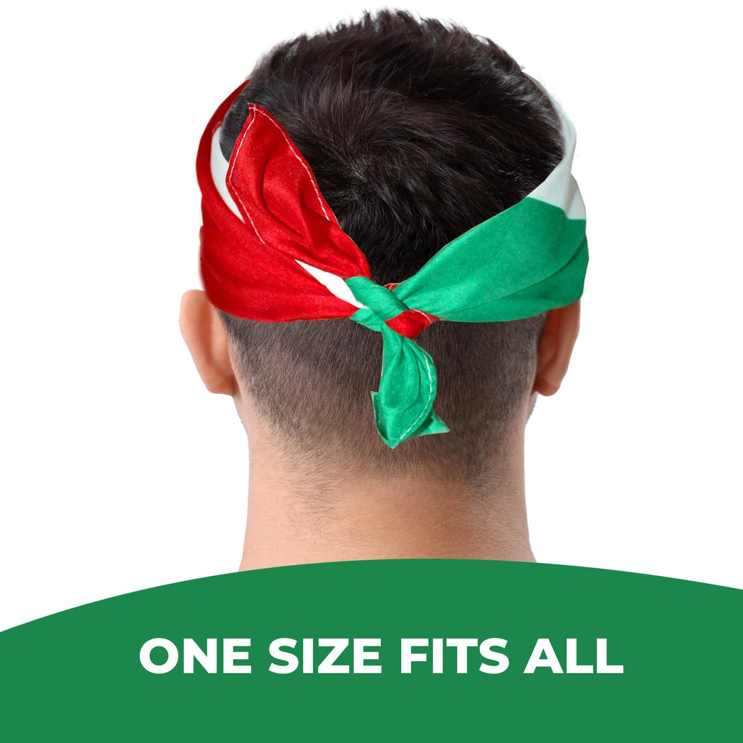 Costume Adventure Mexican Flag Bandana Mexico Flag Bandana Mexico Bandanna Headband for Men or Women - One Size