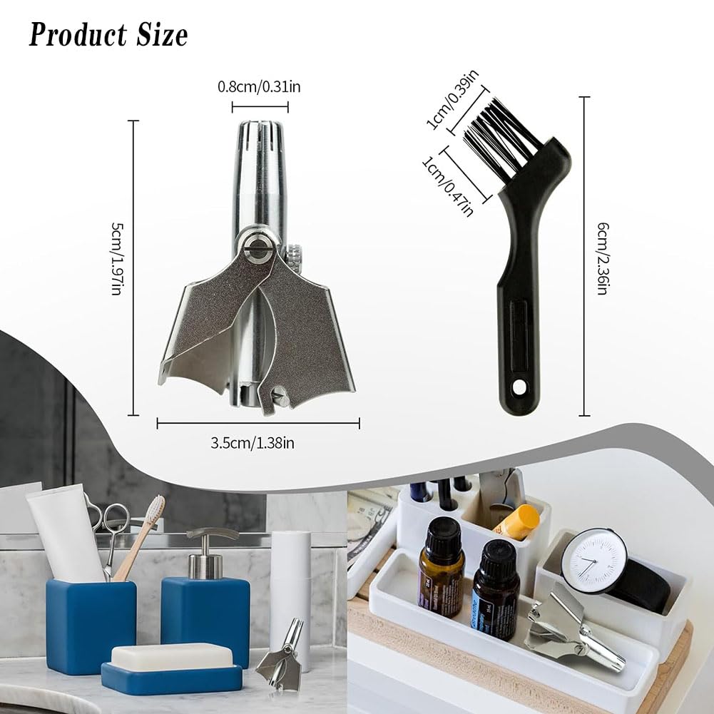 nanaxagly Premium Manual Rotary Nose Hair Trimmer for Men, Stainless Steel Nose Hair Remover for Men & Women