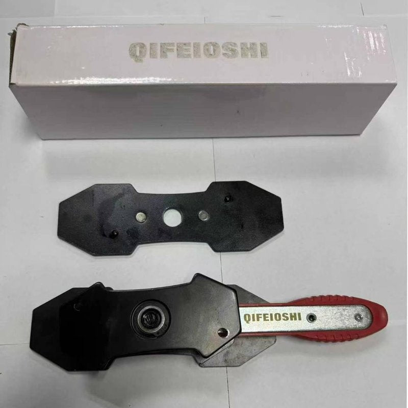QIFEIOSHI Brake Caliper Compression Tool, 4-in-1 Universal Disc Caliper Tool, 360° Swivel Ratcheting Compressor for Automotive Brake Repair and Installation, Includes 2 Rubber Hooks and Gloves (Red)