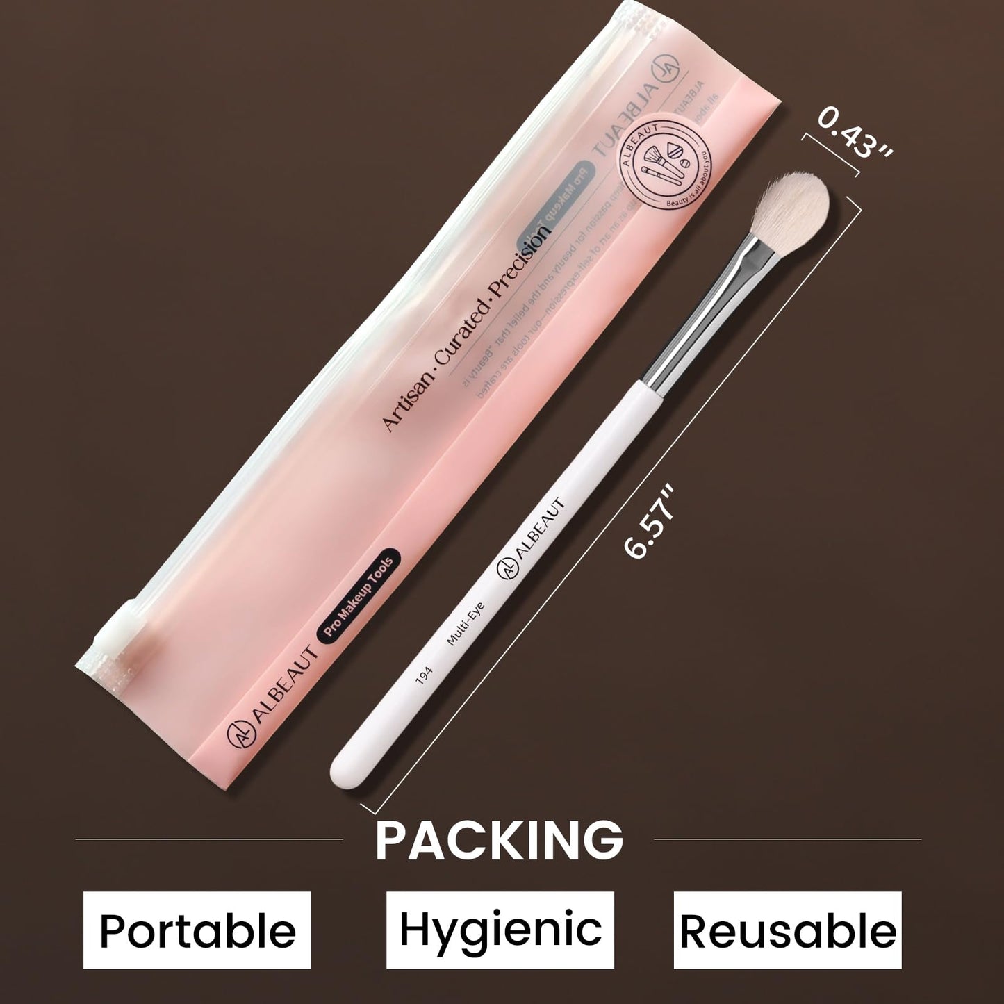 Albeaut Eyeshadow Brush, Eye Makeup Brush Even Eyeshadow Applicators Soft Natural Hair Bristles for Flawless Smudge, Multi-task for spot conealing & highlighting (194 Multi-Eye)