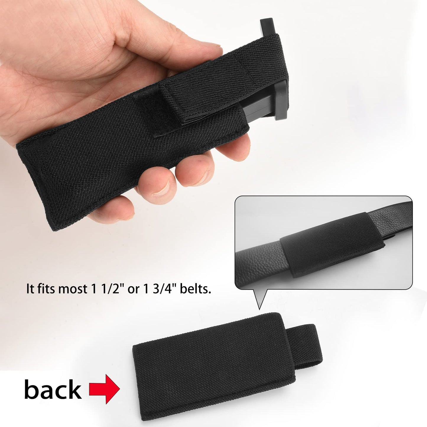 MOTAIN Horizontal Magazine Concealed Carrier,1 Pack Extra Single/Double Pistol Magazine Carrier Pouch with Safety Hook & Loop