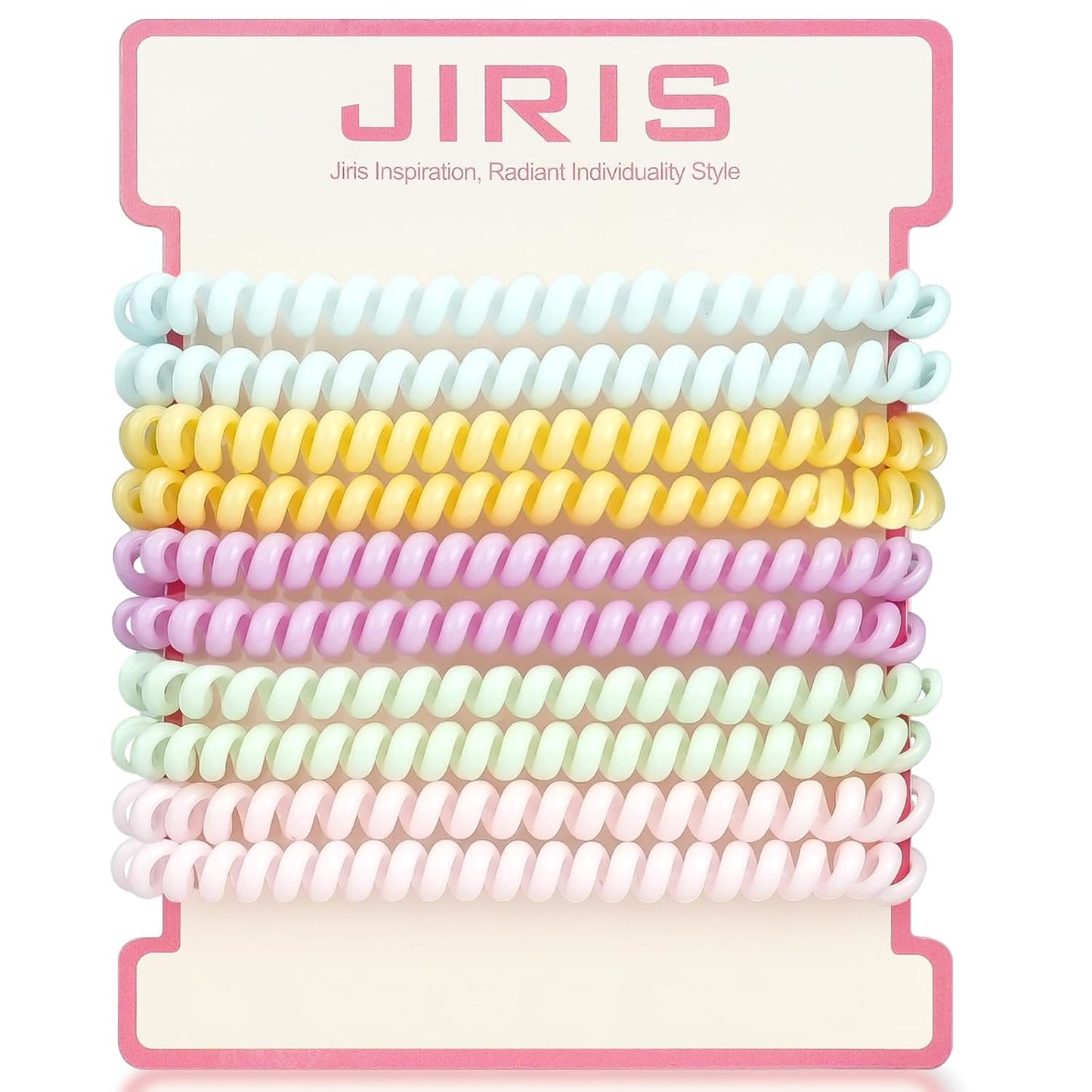 Spiral Hair Ties - 10-Pack No-Damage Elastic Coil Ponytail Holders | Waterproof Non-Slip Bands for All Hair Types