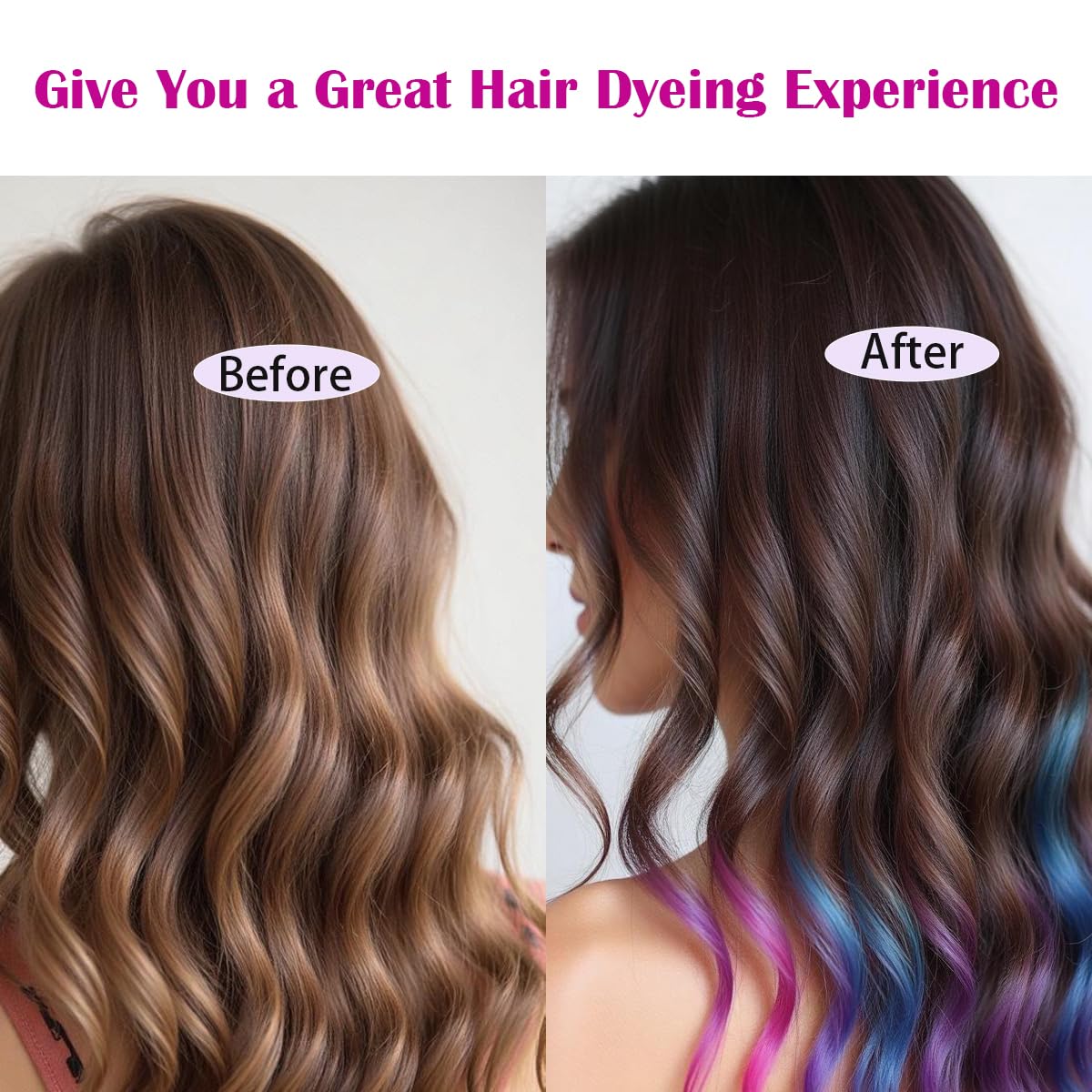 Hair Highlighting Cap Set - 6 Pcs Hair Coloring Frosting Kit with 2 Plastic Hooks | Pink