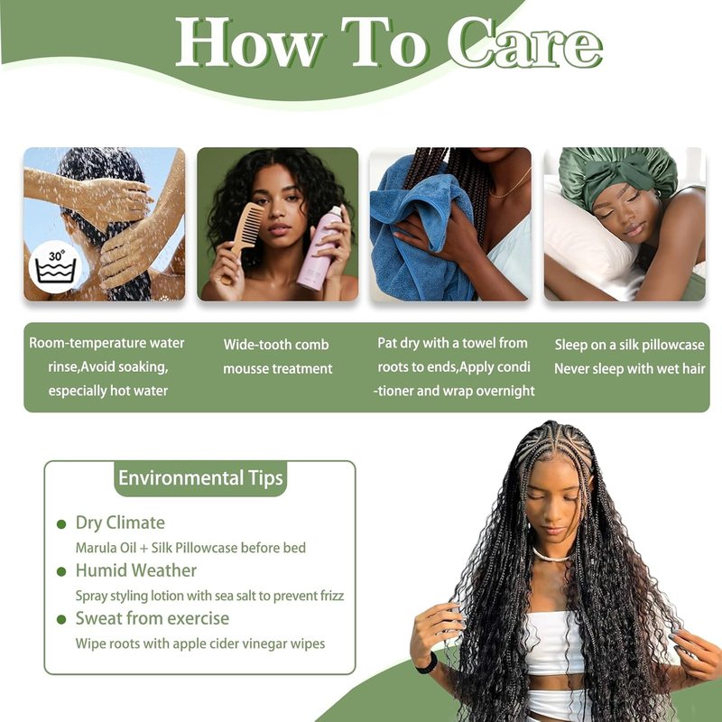 Human Braiding Hair - 14 Inch 100% Deep Wave Boho Hair for Braiding | 3 Bundles Natural Black with Curly Ends, 110g